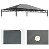 Mendler Telo di ricambio copertura tetto per gazebo Cadice poliestere 3x4m - grigio