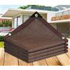 YSPP Telo Ombreggiante 3x3 3x4 Gazebo Vela Ombreggiante Impermeabile Tessuto Giardino Serra Tetto Anti-UV 90% Rete Parasole Giardino Gazebo Esterno/Cortile/Balcone/Patio/Giardino,brown-4x6m