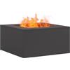 vidaXL Focolare Nero 60 x 60 x 30 cm Acciaio, Focolare da Esterno, Portatile e Rettangolare, Calore duraturo per Incontri, Stile Perfetto per patii