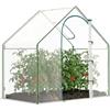Outsunny Serra da giardino con balcone, terrazzo, serra per pomodori, 1,8 x 1,68 m, acciaio plastica impermeabile, trasparente, verde