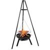 LEHMANN Braciere da Giardino con Griglia Ø 60 cm - Braciere da Esterno per Terrazza, Giardino, Balcone - Struttura in Acciaio - Robusta e Durevole - Nero - 12 kg