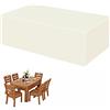 AXFZZRS Copertura per Mobili da Giardino, Telo Protettivo Rettangolare per Tavolo e Sedie da Esterni, 420D Oxford, Impermeabile & Antipolvere & Anti-UV & Resistente allo Strappo - Beige - 100x80x85cm