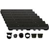 ScarMaxx - Set di grondaie di drenaggio A15 - Grondaia - Scarico dell'Acqua piovana - Scarico con griglia - Canale di drenaggio - Piatto - Plastica - Altezza 115 mm - con Stegrost Classic Nero - 7 m