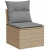 vidaXL Sedia Giardino Senza Braccioli con Cuscini Beige in Polyrattan