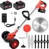 myself 21 SHOP® Decespugliatore Elettrico a Batteria con Ruote, Tagliabordi a Batteria 48v, Tagliabordi a Batteria Testata Regolabile e Maniglia Telescopica Testa Girevole 90° per Il Taglio di Giardini