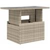 vidaXL Tavolo Giardino vitaXL Piano Vetro Grigio Chiaro 100x55x73 Polyrattan Tavolo da Pranzo Tavolo da Esterno Tavolo da Patio