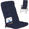 Beautissu Cuscino per Sedia a Sdraio per sedie reclinabili spiaggine | 120x50x8cm Blu Extra Comfort poltrone schienale alto giardino reclinabile spiaggina Flair HL
