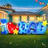 KOOY Decorazione gonfiabile per la festa del papà, con luci a LED integrate, decorazione per feste di vacanza, interni, esterni, giardino, cortile, prato