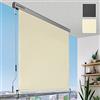 Sol Royal Tenda da sole verticale idrorepellente con manovella rimovibile | 160x250cm beige protezione per la privacy per balcone giardino terrazza frangivista esterno MS5
