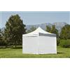 Brico Point Gazebo RICHIUDIBILE 3X3 Mt con Telo Laterale E Chiusura PVC Padiglione Automatico in Tessuto Oxford A Fisarmonica Colore Bianco con Sacca