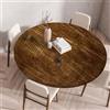 Odot Tovaglia Rotonda Antimacchia con Bordo Elastico 3D Motivo Tovaglia da Tavola Lavabile Antiscivolo Copritavolo per Compleanno Cucina Tavolo da Pranzo caffè Cene Feste (60cm,Albero Marrone)