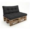 POKAR Set di Cuscini per Europallet Impermeabile da 2 pezzi: 1x 120x80 + 1x 120x40, per Divano da Giardino, schiuma fredda, senza Pallet, Nero