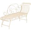 CLP Panchina da Giardino Karma in Metallo I Chaise Longue in Ferro I Panca Relax con Spalliera in Stile Rustico Romantico, Colore:Antico-Crema