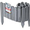 Garronda Rollborder Recinzione in legno flessibile 100 x 20 cm bordatura giardino bordura per aiuola staccionata in legno cordolo Decorazione da frutteti Palizzata GD-0148 Grigio
