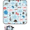 DOTBUY-SHOP Coperta da Picnic Impermeabile Portatile, Antisabbia Coperta da Campeggio Grande Pieghevole Leggero Bambini Come Tappeto da Gioco per Spiaggia Giardino (Fenicottero Blu,200x200cm)