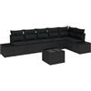 vidaXL Set Divano da Giardino con archiviazione Nero polyrattan, Sofa da Giardino e terrazza, Set Moderno, arredo Lounge Resistente, Gruppi di sedute stilose, Protezione UV