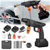 Bluessiery Idropulitrice a Batteria, 48V Max 90 Bar Idropulitrice Portatile con 2 Batteria, Ugello Multispruzzo 6 in 1, Tubo da 5M, Lancia di Prolunga, Strumento per La Pulizia Dell'auto da Esterno (Nero)