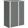 Outsunny Casetta da Giardino 1.07m² in Acciaio Zincato, Capanno Porta Attrezzi con Porta Bloccabile, Tetto Inclinato, 142x86x189 cm, Grigio Chiaro