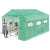 FIVMEN Serra da giardino in pellicola, 4,5 x 2 x 2 m, con porta e lontano, per pomodori, per piante da giardino, verde