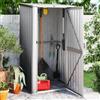 Gecheer Casetta da Giardino Esterno in Acciaio Zincato, Grigio, 118,5x97x209,5 cm, Capanno Attrezzi, Lamiera