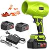 DYUNCZ Soffiatore Foglie con Batteria e Caricabatterie, Soffiatore Turbo Jet da 70 Mm, 58.000 Giri/min, Mini Ventilatore Turbo, Pressione del Vento di 1700 G, Velocità Regolabile
