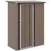 Outsunny Casetta da Giardino Porta Utensili in Lamiera di Acciaio, Capanno da Giardino in Acciaio con Porte, 142x84x189cm, Marrone