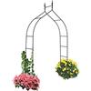 HOMASIS Arco per rose in metallo, traliccio con spires, arco da giardino per rose, piante rampicanti, palloncini, design gotico, 140 x 38 x 255 cm, nero