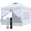FANPAT Pop Up Gazebo 3x3 Pieghevole, con 4 Pareti, Tessuto Oxford 210D, Protezione UV 50+, Portatile Gazebo Esterno Resistente per Esterno, Matrimonio, Festa (Bianco, 1PCS)