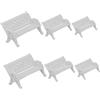 BESPORTBLE 6 Pezzi Mini Panca per Mobili in Miniatura, Ornamento da Desktop per Mini Giardino, Accessorio PP per Decorazioni Natalizie in Legno