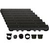 ScarMaxx - Set di grondaie di drenaggio A15 - Grondaia - Scarico dell'Acqua piovana - Scarico con griglia - Canale di drenaggio - Piatto - Plastica - Altezza 115 mm - con Stegrost Classic Nero - 8 m