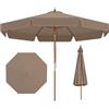COSTWAY Ombrellone da Giardino 300 cm, con Inclinazione Regolabile, 8 Stecche, Ombrellone Spiaggia con Sollevamento a Carrucola, per Giardino, Spiaggia, Piscina (Marrone)