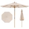 COSTWAY Ombrellone da Giardino 280 cm, Ombrellone Inclinazione Regolabile a 30°, con 8 Stecche, per Spiaggia Piscina Cortile (Beige)