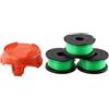 FRTmvg Confezione da 3 bobine di filo per decespugliatore + 1 tappo per Black & Decker GL7033 GL8033, GL9035