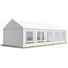 TOOLPORT Tendone per Feste 4x10 m PVC Bianco 100% Impermeabile Gazebo da Giardino Tendone da Esterno Tenda Party