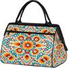 Mexpekil Borsone da viaggio impermeabile borsa da palestra Carry On Weekend Borse per la notte Grande bagaglio a mano borse per donne uomini bambini, Fiori tribali arancioni