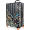 Hauptstadtkoffer Q-Damm - Valigia media a guscio rigido, TSA, 4 ruote, bagaglio da stiva con espansione di volume di 6 cm, 68 cm, Design leopardo
