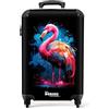 NoBoringSuitcases.com Trolley Bagaglio, Valigia Cabin Go 55x40x20 cm - Fenicottero Rosa