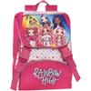 Scuola ZAINO Rainbow High + Omaggio 7 Penne Scatto cancellabili + Penna Luminosa LED e portachiave Paillettes