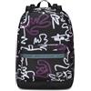 Seven Zaino Scuola Reversibile The Double, Nero Viola, Ledcontour, 2 in 1, Zaino Mono Scomparto Con Auricolari Earphones Wireless Led, Tasca Porta Borraccia e Markers, Zaino Medie e Superiori, Ragazza