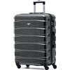 Flight Knight ABS 3 Taglia Valigia Leggera Compatibile Con Alitalia, easyJet, RyanAir, Air Italy E Tanti Altri! Trolley Bagaglio A Mano 55x35x20 cm Grande Bagaglio Da Stiva 4 Rotelle.