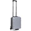 R.Leone Valigia 45x36x20 cm Easyjet Trolley Bagaglio a Mano 2 Ruota in ABS 20374ES (Argento, 45x36x20cm 2Ruota)