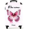 NoBoringSuitcases.com NoBoringSuitcases© Valigia Bambini, Trolley Bambina, | 55x40x20 cm - Valigie, Ragazza, Personalizzabile (Farfalla - Rosa)