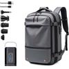 Generic Zaino Sottovuoto Viaggio Con Pompa, Aereo Bagaglio a Mano Borsa da Cabina per Donna Uomo Zaini 17 Pollici Porta PC Casual Impermeabile lucchetto Daypack (Grigio)