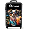 NoBoringSuitcases.com Valigia Bagaglio a Mano, Trolley Cabina 55x40x20 cm, 10 kg, Personalizzabile (Cane - Blu)