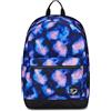 Seven Zaino Scuola Reversibile New The Double, Viola, Blue Galaxy, Zaino Mono Scomparto Con Auricolari Earphones Wireless Led, Tasca PC, Tasca Borraccia e Markers, Zaino Medie Superiori Ragazza