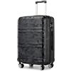 KONO Trolley Bagaglio a Mano 52 x 38 x 21 cm ABS Leggero e Rigido con 4 Ruote 360°, Lucchetto TSA, Cabina per Trasporto (20, Nero/Mimetico)