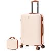 CELIMS - Valigie leggere approvate da 100+ compagnie aeree per un viaggio in tutta fiducia, crema, Moyenne + Vanity