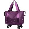 Generic Borsa da viaggio con ruote, grande capacità, 39,62 cm, leggera, resistente ai graffi, ruote girevoli a 360°, regolabile da 28 a 58 l, per separazione a secco e bagnato, laptop, Viola, Refer to