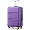 Kono Bagaglio a Mano Valigia Materiale ABS Leggero e Resistente con 4 Ruote Rotanti 55 cm, 37L (Viola)