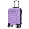 R.Leone Valigia da 1 pezzo Fino a Set 4 Trolley Rigido grande, medio, bagaglio a mano e beauty case 8 ruote in ABS 2026 (Lilla, XS Bagaglio low cost)